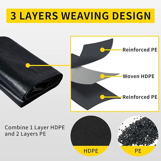 TEZONG Pond Liner,25x30Ft Pond Liners for Outdoor,28Mil PE Black Koi Fish Pond Liner,Reinforced Pond Underlayment for Water Garden,Waterfall,Fountain by GreenHaven Gardens
