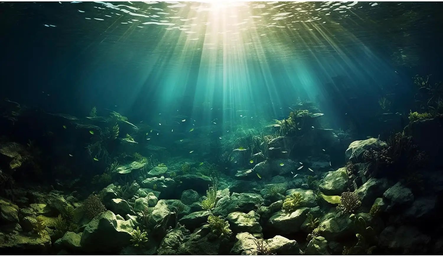Deep Ocean Aquarium Background Under The Sea Fish Tank Background Underwater World Terrarium Backgrounds Ocean Floor Rock Aquatic Plants Aquarium Backdrop for Fish Tank Backgrounds Decors 48x18in by GreenHaven Gardens
