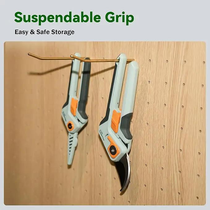 PrunePro Garden Scissors Pruning Shears Sharp Stainless Steel Non-Stick Teflon Coating Blade for Precise Cuts Garden Snip Bonsai Clippers for Plants Rose Flower 3 Pack by GreenHaven Gardens