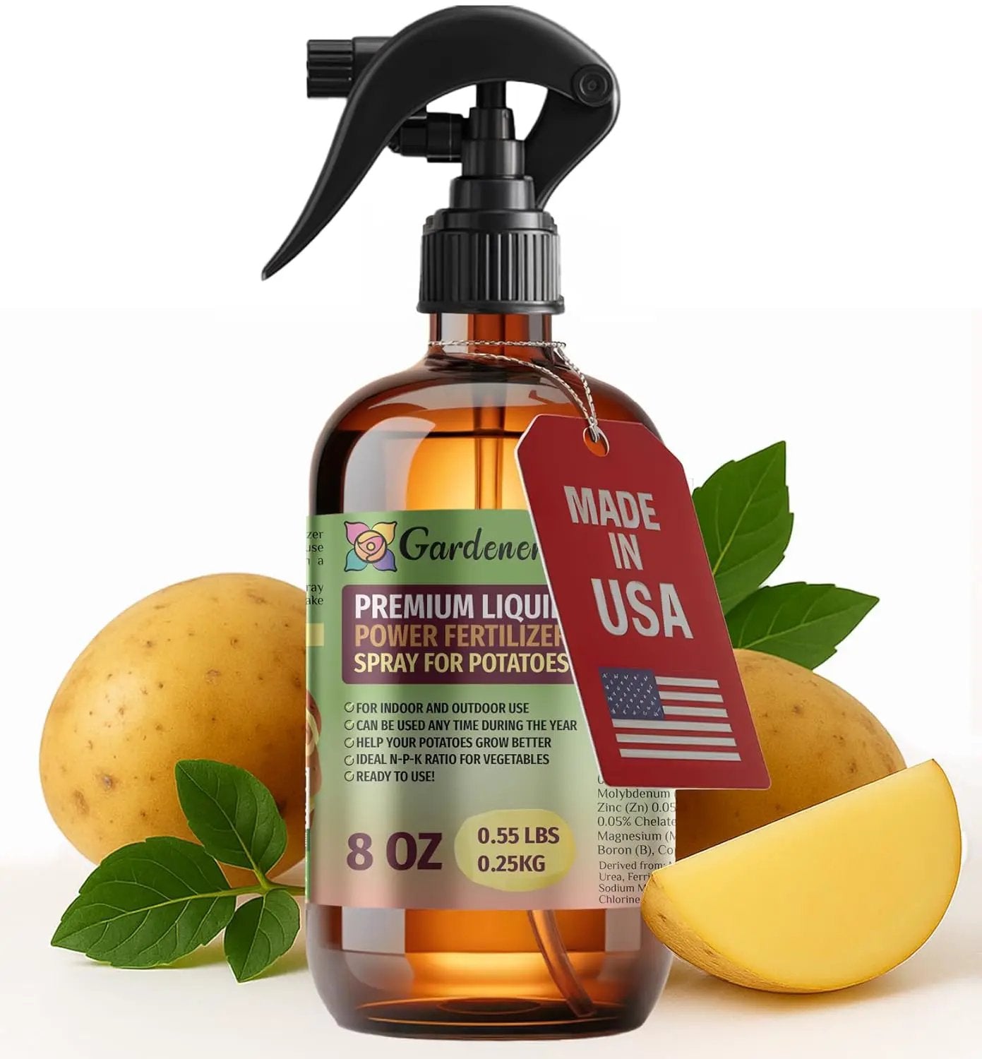 Liquid Power Potato Fertilizer Spray – Ready-to-Use Liquid Plant Food Mist for Potato – Premixed, Easy Application – Fast-Acting Formula for Growth, Roots & Yield – Indoor & Outdoor Use – 8 oz by GreenHaven Gardens