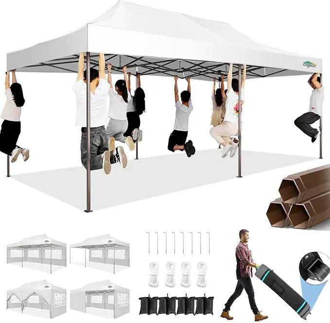COBIZI 10x20 Pop Up Canopy Tent Heavy Duty with 6 Removable Sidewalls, Commercial Heavy Duty Pop Up Tent for Parties All Weather Waterproof and UV 50+ Wedding Tent with Roller Bag(Legs Upgraded) by GreenHaven Gardens