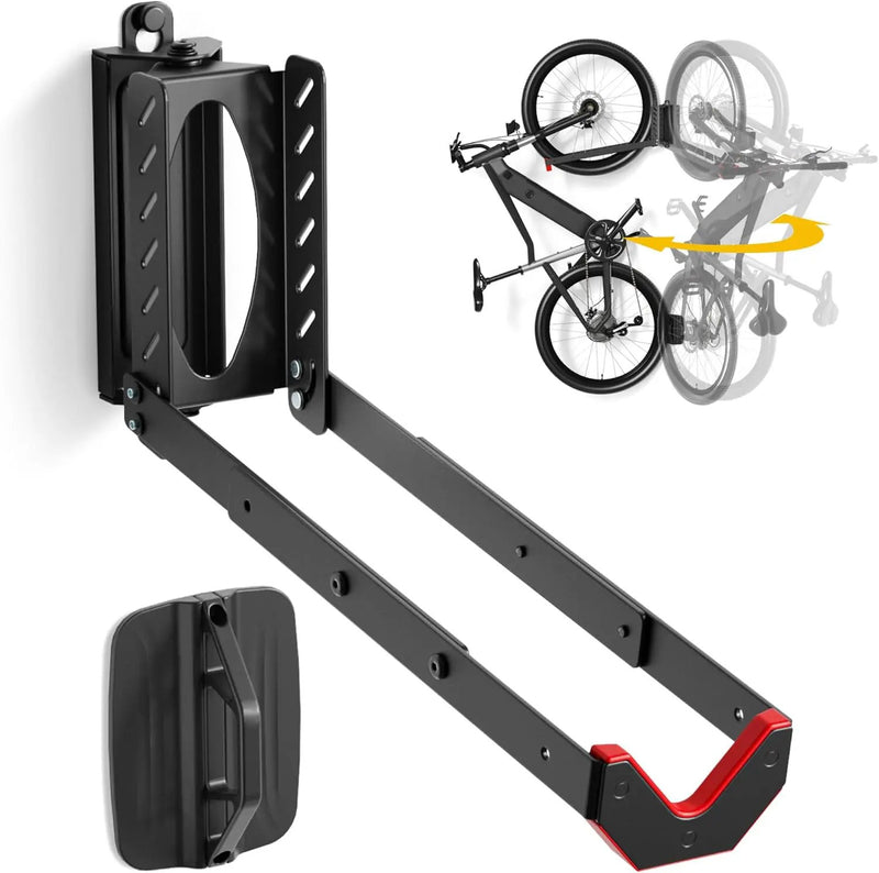 monTEK Swivel Bike Wall Mount, No Heavy Lifting Required Bike Wall Mount, Bike Hangers for Garage, Space-Saving Bike Rack Garage, Easy to Load and Unload, Bike Hanger Can Hold Up to 77 lbs by GreenHaven Gardens