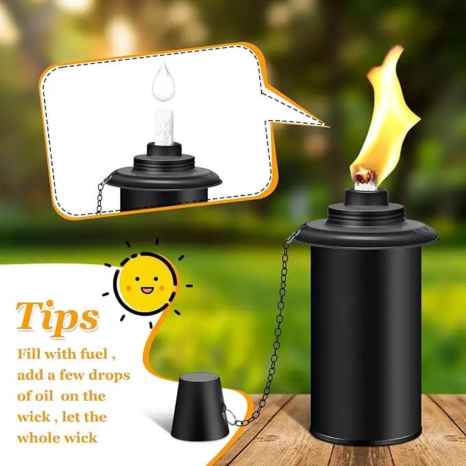 6 Pack Torch Canisters,16oz Replacement Torch Refillable Canisters with Wicks,Caps, Outdoor Citronella Fuel Torch Canister for Luau Party, DIY Garden Decor. by GreenHaven Gardens