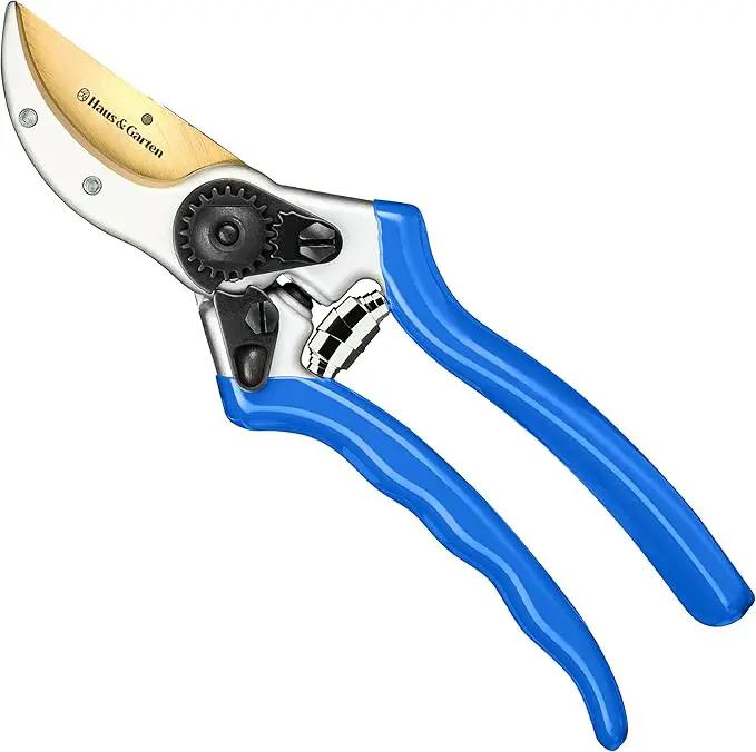 Haus & Garten ClassicPRO 8.5" Premium Titanium Bypass Pruners - Use as Garden Shears Pruning Shears for Gardening, Hand Pruners, Handheld Garden Clippers, Scissor Clipper Tool by GreenHaven Gardens