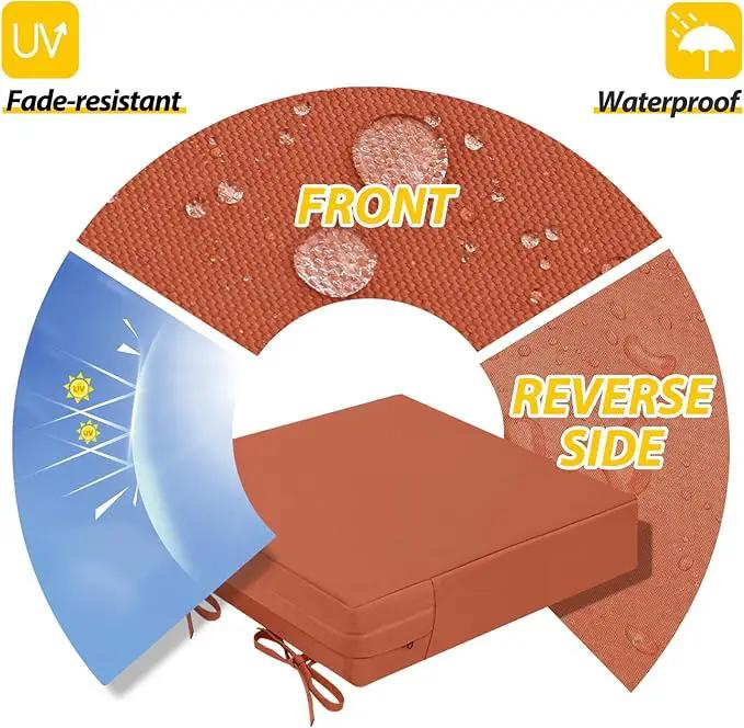 AAAAAcessories Outdoor Seat Cushions for Chairs, Waterproof, Fade-Resistant Patio Furniture Replacement Cushions, 21" x 21" x 4", Set of 2, Rust by GreenHaven Gardens