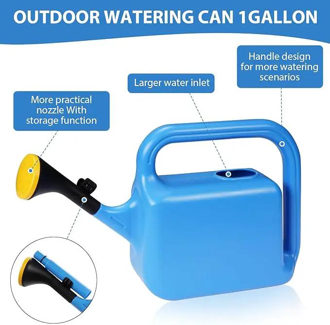 Outdoor Watering Can for Plants Indoor Watering Can for Houseplants 3/4 Gallon 3L (Blue) by GreenHaven Gardens