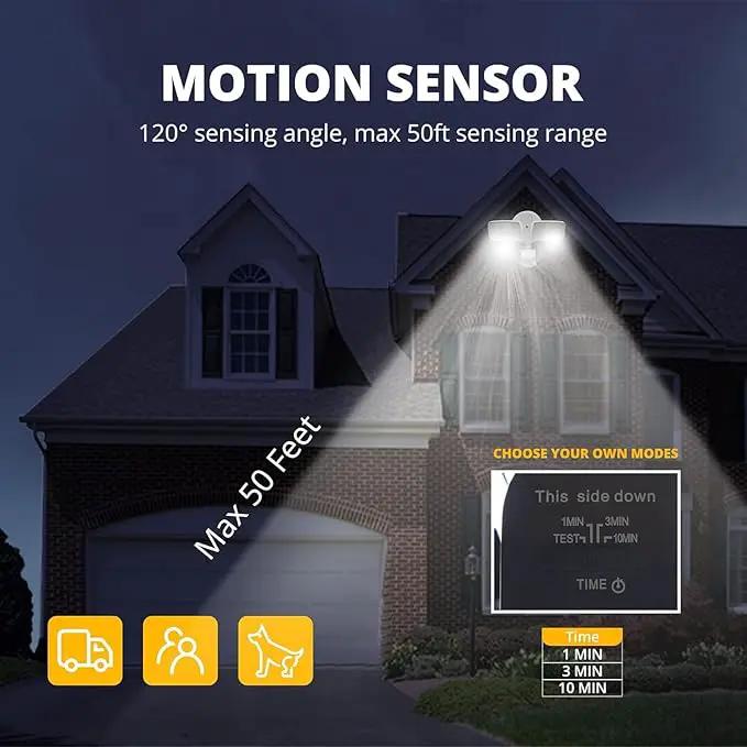 UME 2 Pack 19W LED Flood Light Motion Sensor Outdoor, 2 Adjustable Head, 2000LM, 5000K, IP65 Waterproof, Dusk to Dawn Security Light with Photocell for Exterior,Outside,Garage,House(White) by GreenHaven Gardens