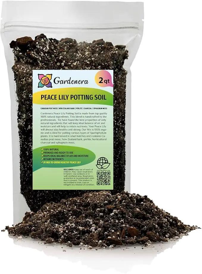 Gardenera's Professional Grade Potting Mix for Peace Lilies : The Perfect Growing Environment for Your Indoor Plants [2-Quart Bag] by GreenHaven Gardens