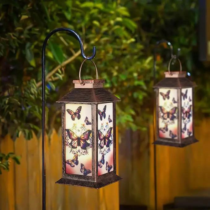 Solar Lantern Outdoor Waterproof Butterfly Garden Decor Birthday Gifts for Women Mom and Grandma Solar LED Plastic Decorative Hanging Light for Yard(Butterfly) by GreenHaven Gardens