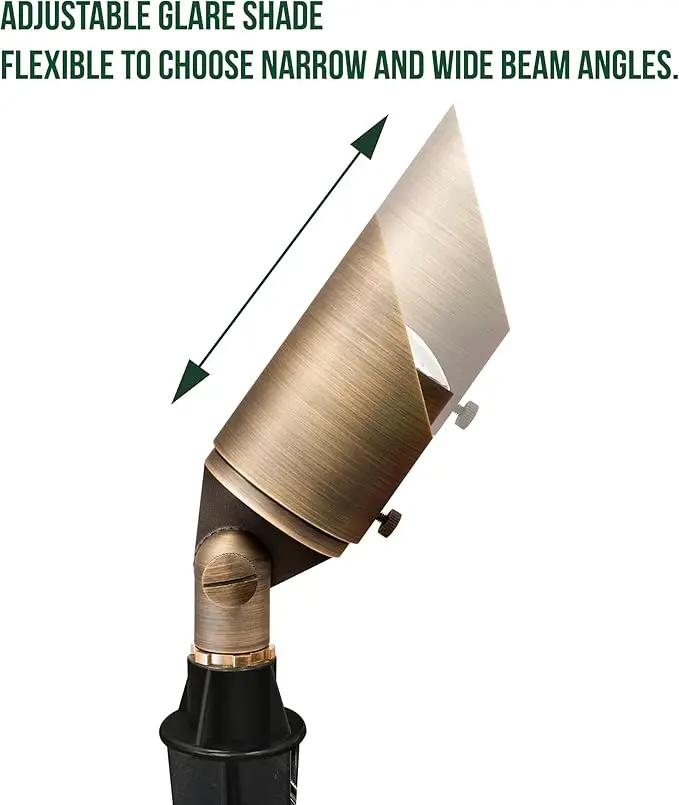 GKOLED Solid Brass Spotlight Low Voltage Landscape Lighting, LED Outdoor Lights for Garden Patio Yard, Directional Up and Down Light with 5W MR16 Bulb, 12V 2700K Warm White, 2 Pack by GreenHaven Gardens