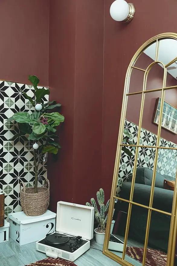 Dimoon 118''x17.7'' Red Peel and Stick Wallpaper Contact Paper Modern Self Adhesive Wall Paper Removable Renter Friendly Textured Solid Color Shelf Cabinet Vinyl Roll (118''x17.7'',Bordeaux Red) by GreenHaven Gardens