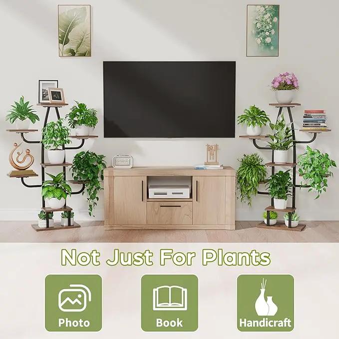 Indoor Plant Stand with Grow Light - 8 Tier Plant Shelf indoor, 43" Corner Stand with Multiple Tiers, Cactus Flower Holder for Living Room, Patio, Hallway by GreenHaven Gardens