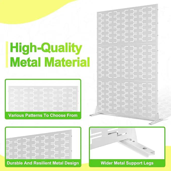 Outdoor Privacy Screen,72" H×47" W Metal Privacy Screen, Freestanding Privacy Fence Panels for Patio by GreenHaven Gardens
