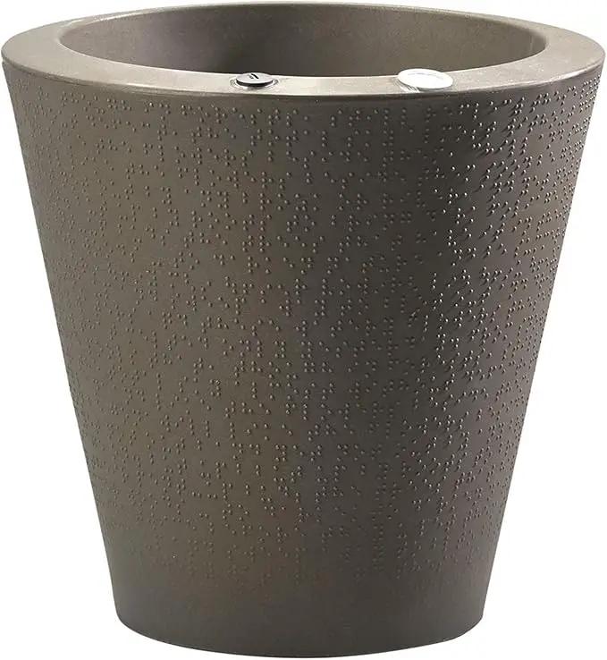 Crescent Garden Dot TruDrop Indoor/Outdoor Planter, Self-Watering Plant Pot, 20 Inches, (Old Bronze) by GreenHaven Gardens