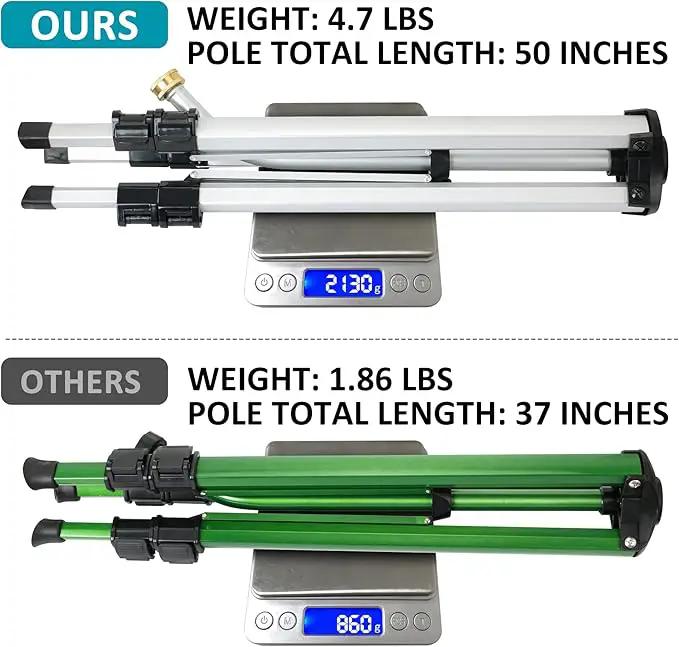 STYDDI Heavy Duty Impact Sprinkler on Tripod Base, Extra Tall Metal Pulsating Telescoping Tripod Sprinkler for Large Area, Yard, Lawn, Garden, Waters up to 90 Ft. Diameter, Legs Extends Up to 50-inch by GreenHaven Gardens