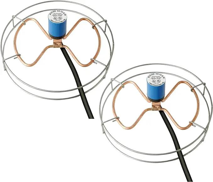 Farm Innovators 1500 Watt Cast Aluminum Submergible Water Tank Deicer, with Self Regulating Thermostat and Anti Chew Cord Protector, 2 Pack by GreenHaven Gardens