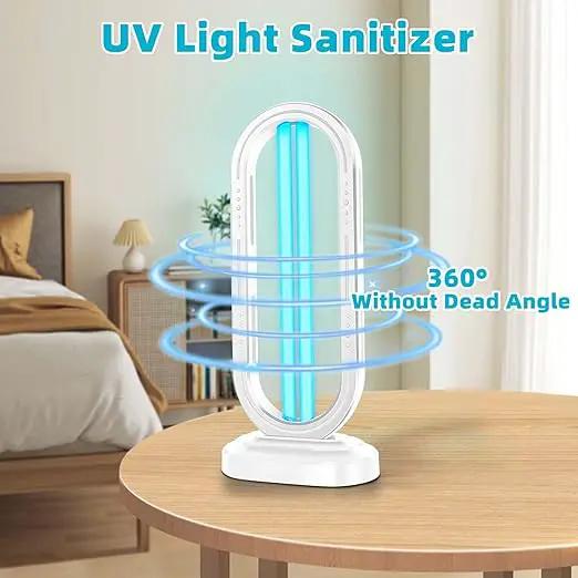 UV Light Sanitizer,4-Speed Timing and Remote Control UVC Home Disinfection Device,Ultraviolet Light Sanitizer for Bed Bugs and Dust Mites,UV Lamp for Whole Room,White by GreenHaven Gardens