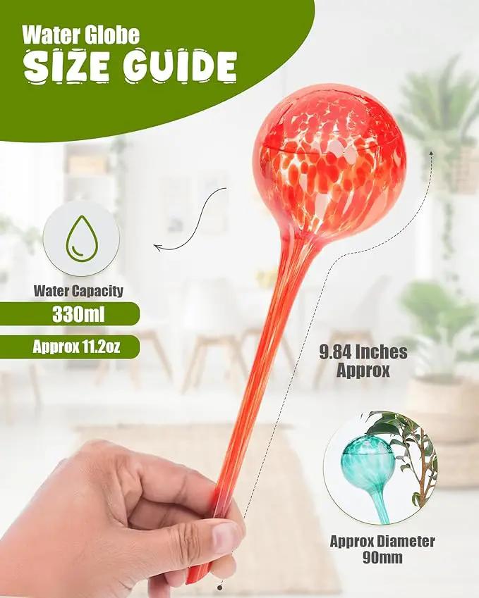 Iridescent Self Watering Globes, Glass Rainbow Plant Watering Globes, Self Watering Planter Insert, Automatic Plant Waterer Indoor (Large-4 Pcs Multi-Color, Large) by GreenHaven Gardens