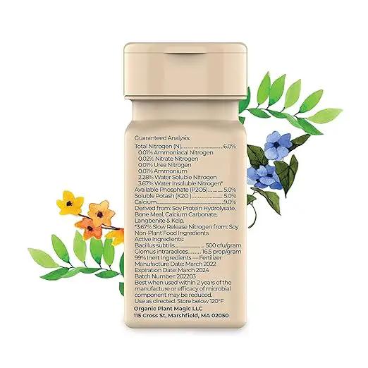Organic Plant Magic - Truly Organic™ Easy to Use Soluble Plant Food Shaker: All-Purpose Fertilizer Concentrate for All Flower Vegetable Herb Fruit Tree Indoor Garden & House Plants [One 3 oz Shaker] by GreenHaven Gardens