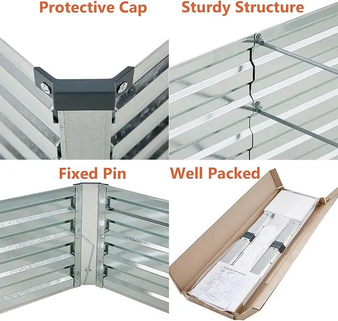 10x2x1ft(2 Pack) Galvanized Raised Garden Bed,Outdoor Planter Box Metal Patio Kit Planting Bed for Vegetables Flowers and Succulents,Silver by GreenHaven Gardens
