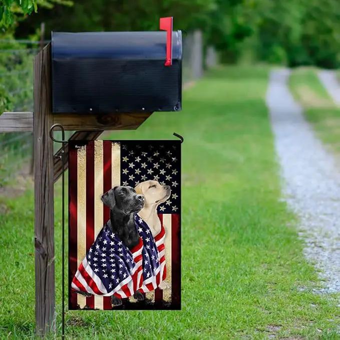 FLAGWIX Black And Yellow Labrador Retriever Flag - Outdoor Labrador Decorations, Garden Flag (11.5" x 17.5"), Heavy-duty Canvas Labrador Flag Double Sided Garden Décor by GreenHaven Gardens