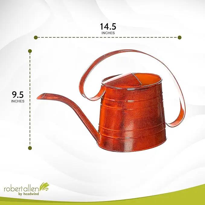 ROBERT ALLEN MPT01506 Danbury Metal Watering Can, Tango Orange by GreenHaven Gardens