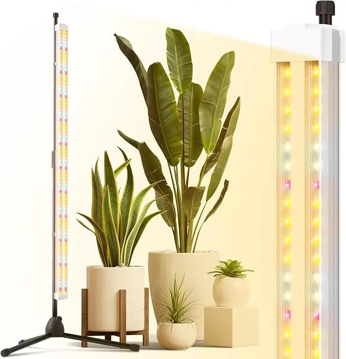 FREELICHT Grow Lights for Indoor Plants with Stand, 40W Full Spectrum, 3 Installation Methods, 4FT LED Plant Grow Light with 53'' Height Adjustable Stand for Hydroponic Seeding Indoor Tall Plants by GreenHaven Gardens