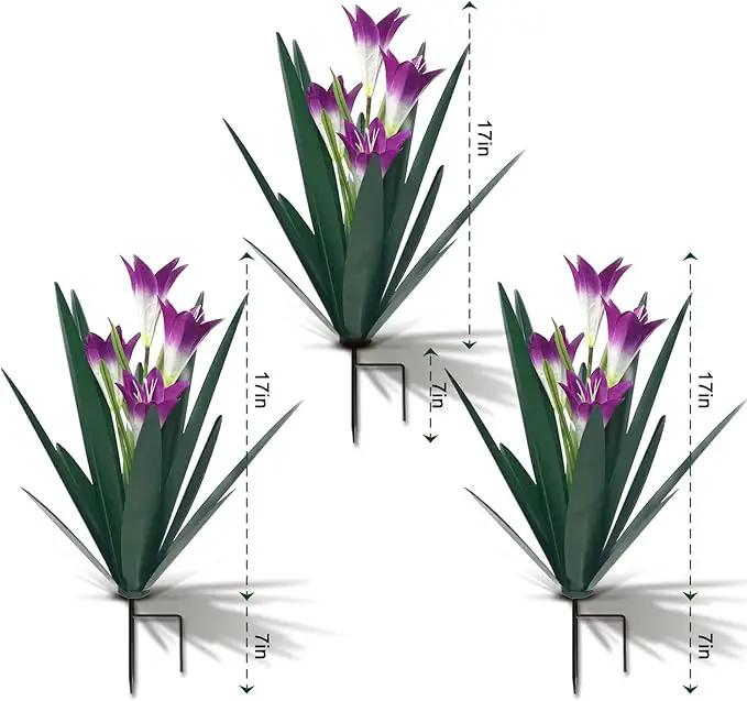 Homight Metal Agave Plant Outdoor Decoration Outdoor Garden Decoration Lily Mexican Yard Art Plant Garden Agave Lily Decorative Garden Gift… (3 Big Purple Lilies) by GreenHaven Gardens