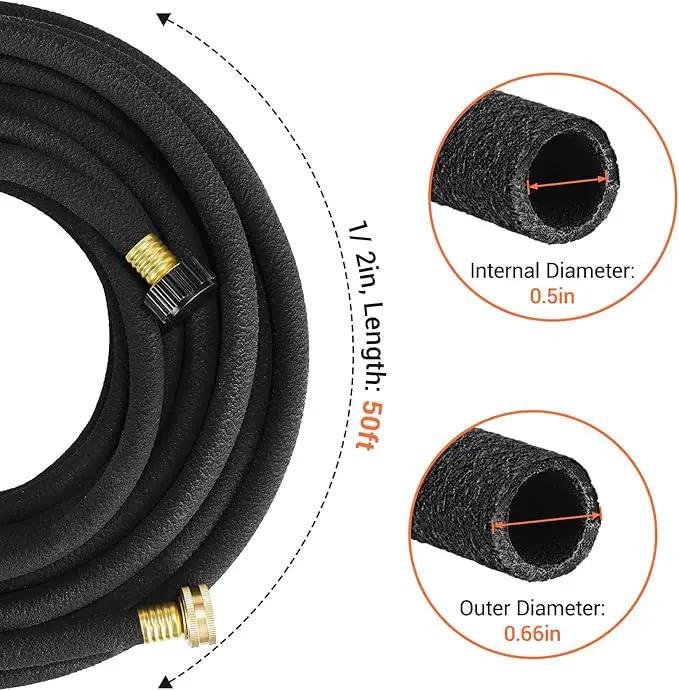 MAMIZO Soaker Hose Kit 50 ft 1/2", Solid Brass Connectors Rubber Longer Lasting, Heavy Duty Drip Hose to Save 70% Water, Soaker Hose for Garden, Lawn and Yard by GreenHaven Gardens