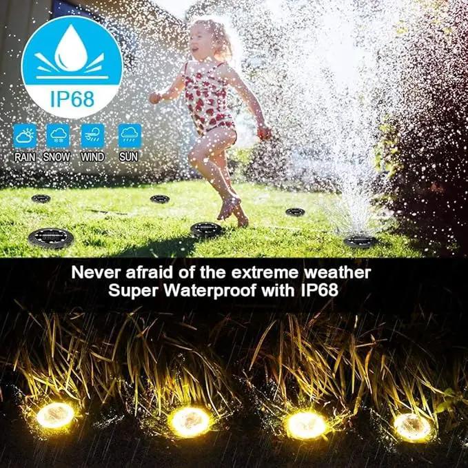 Solar Powered Ground lights 12 Pack,Waterproof LED Solar Lights Outdoor Solar Disk Lights Decorative,Solar Garden Lights for Landscape Pathway Patio Yard Walkway Path Lawn Driveway Lighting Warm White by GreenHaven Gardens