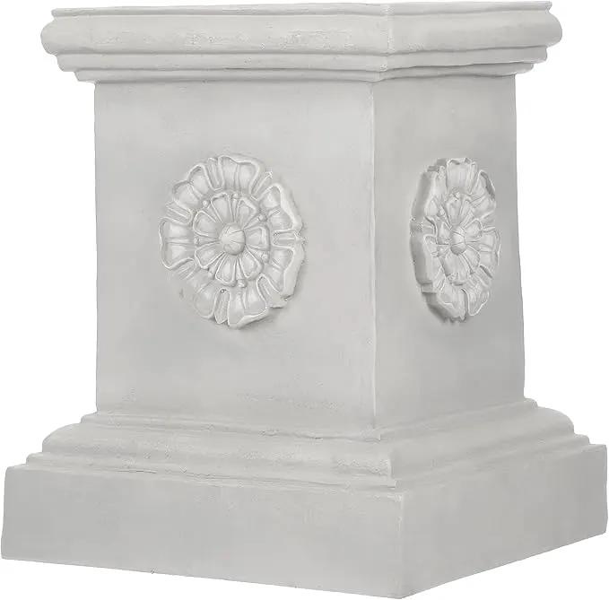 Design Toscano CL5193 English Rosette Sculptural Garden Plinth Base Statuary Pedestal, Grande, antique stone by GreenHaven Gardens