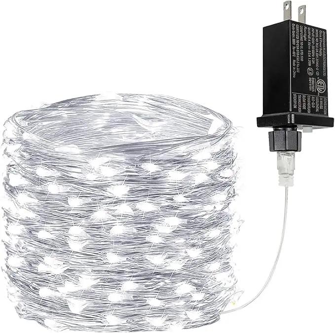 33Ft 100LED Fairy Lights Plug in, Waterproof String Lights Outdoor & Indoor 8 Modes with Timer, Christmas Light Bedroom Decor, Twinkle Light for Girl's Room Garden Christmas Decorations (Cool White) by GreenHaven Gardens