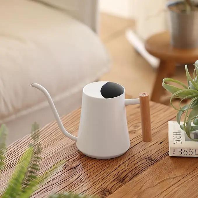 Green Moon Water Can Indoor Plant White 35oz with Long Spout Mini Water Can Indoor Metal Watering Can Pot for Indoor House Plant Bonsai Outdoor Garden Flowers Modern Decorative by GreenHaven Gardens