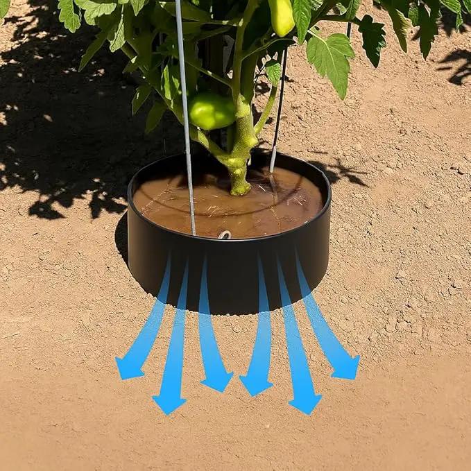 Garden Water Ring 5-Pack – Root Zone Irrigation Water Saver Rings for Garden Plants – Precision Hydration, Weed Control & Fertilizer Containment – Made in USA – Reusable Garden Watering Tool by GreenHaven Gardens