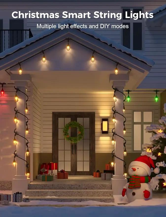 XMCOSY+ Smart Outdoor String Lights, 123Ft Patio Lights Waterproof, App Control, Compatible with Alexa, RGBCWIC Color Changing LED String Light for Outside by GreenHaven Gardens