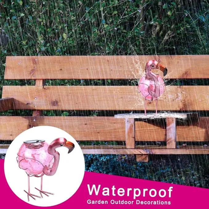 Solar Lantern Outdoor Decorative Waterproof LED Solar Lights Flamingo Tabletop Lamp for Outdoor Patio Garden by GreenHaven Gardens