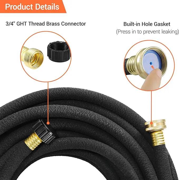 MAMIZO Soaker Hose Kit 100 ft 1/2", Solid Brass Connectors Rubber Longer Lasting, Heavy Duty Drip Hose to Save 70% Water, Soaker Hose for Garden, Lawn and Yard by GreenHaven Gardens