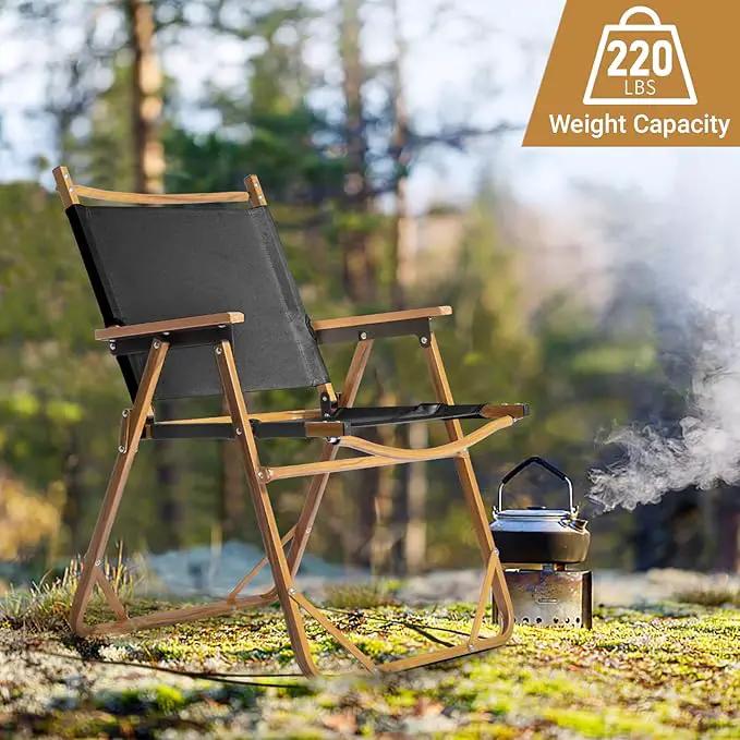 Outvita Portable Folding Camping Chair, Ultralight Low Beach Chair, Durable Aluminum Frame Armchairs for Hiking Concert Fishing Picnic, Supports 223Lbs by GreenHaven Gardens