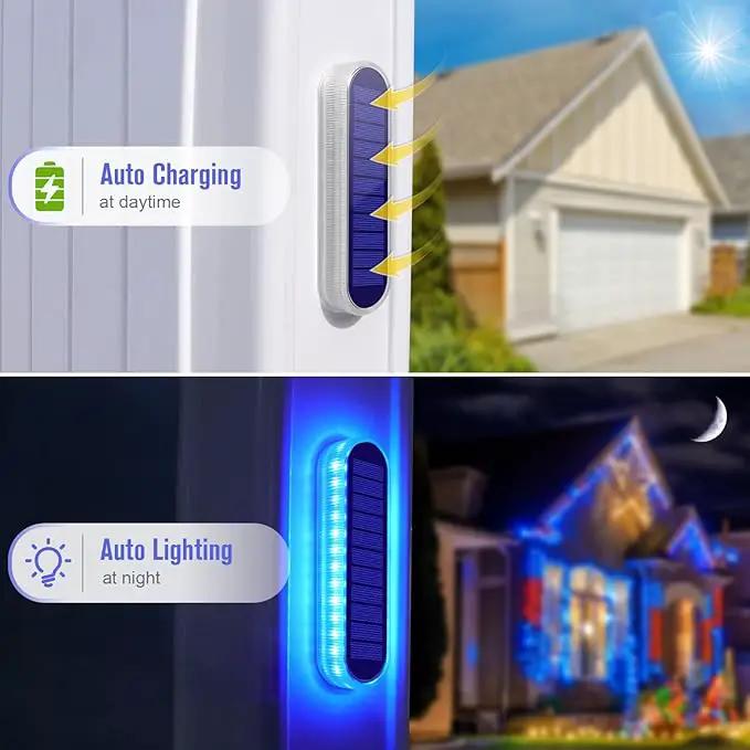 Honalia Solar Dock Lights Outdoor Waterproof IP68, Driveway Lights Solar Powered 6 Pack, Blue Solar Deck Lights Warning Concrete Step Lights for Driveway Deck Stairs Marine Dock Runway by GreenHaven Gardens