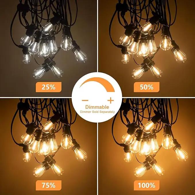 SUNTHIN Outdoor String Lights, 2 Pack 96FT Patio Lights with LED Shatterproof Bulbs, Hanging for Outside, Garden, Backyard, Deck, Porch, Fence, Bistro, Pool, Party by GreenHaven Gardens