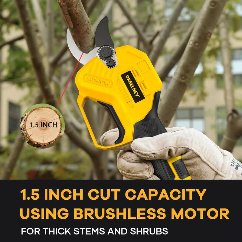 Electric Pruning Shears for DeWalt 20V Max Battery, Brushless Cordless Branch Cutter Pruner with 1.5 inch Cut Capacity for Tree trimming, Shrubs, Gardening (Tool Only) by GreenHaven Gardens