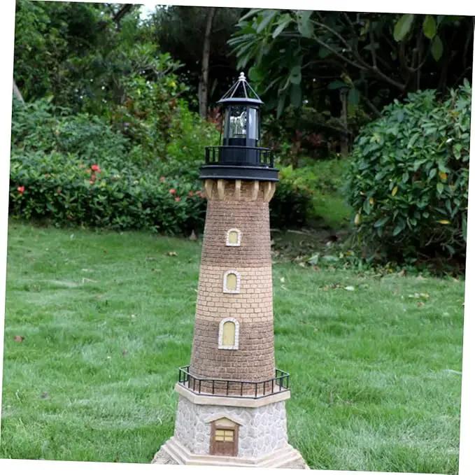 DOITOOL LED Solar Powered Rotating Lighthouse Outdoor Courtyard Solar Hanging Lamp Lawn Lantern for Patio Fence Garden Yard Decorations by GreenHaven Gardens