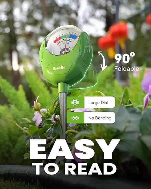 RAINPOINT Soil Moisture Meter for Plants - Accurate Plant Water Meter for Houseplants and Outdoor Plants,Gardening,Farming,No Batteries Needed(Green) by GreenHaven Gardens
