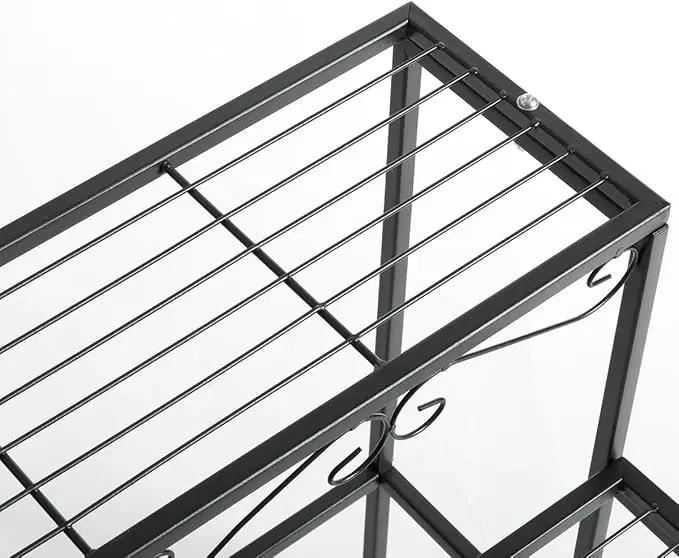 DOEWORKS 3 Tier Stair Style Metal Plant Stand, Garden Shelf for Large Flower Pot Display Rack Indoor Outdoor, Black by GreenHaven Gardens