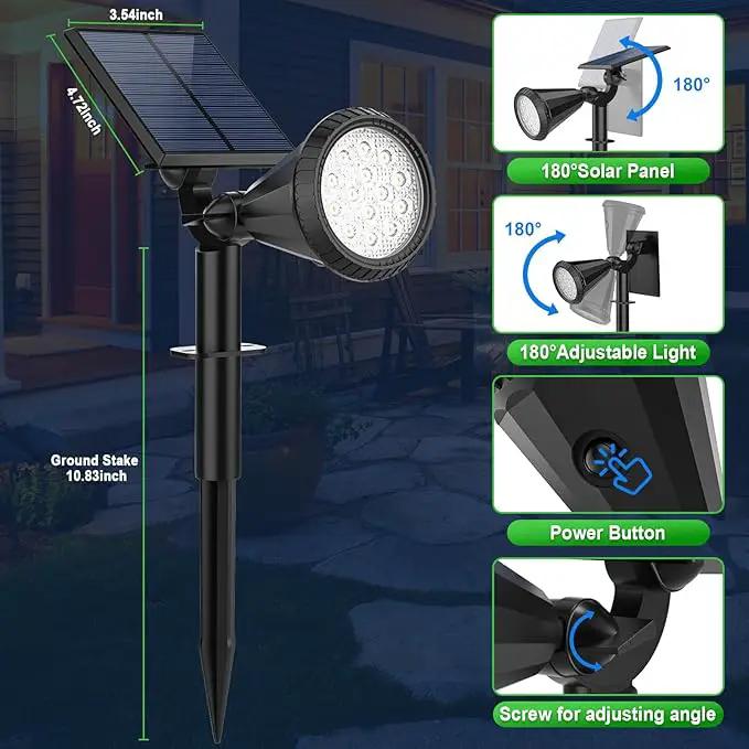 Solar Spot Lights Outdoor Waterproof 180° Adjustable Solar Powered Landscape Lights for Yard 4 Lighting Modes Solar Spotlights for Pathway Garden Outside Wall Pool Porch (6 Pack, Warm White) by GreenHaven Gardens