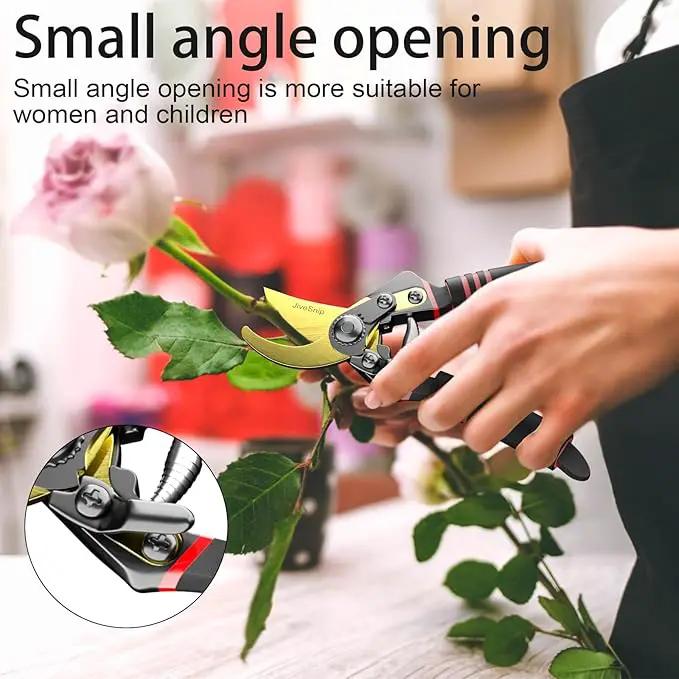 Professional Titanium Garden Shears Adjustable Opening Size Professional Bypass Pruning Shears for Plants, Hedges, and Flowers（Includes Scissors + Blade） by GreenHaven Gardens