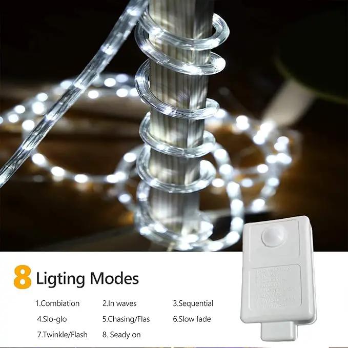 200ft LED Rope Lights Outdoor, 1440 LED Flexible Tube Lights with 8 Modes, Waterproof LED Rope Lighting for Outside, Garden, Patio, Bedroom, Party, Pool, Fences, Indoor Outdoor Decoration (White) by GreenHaven Gardens