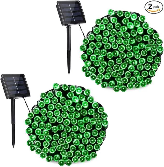 Toodour Solar Christmas Lights, 2 Packs Total 144ft 400 LED 8 Modes Solar String Lights, Waterproof Solar Outdoor Christmas Lights for Garden, Patio, Fence, Balcony, Christmas Tree Decor - Green by GreenHaven Gardens