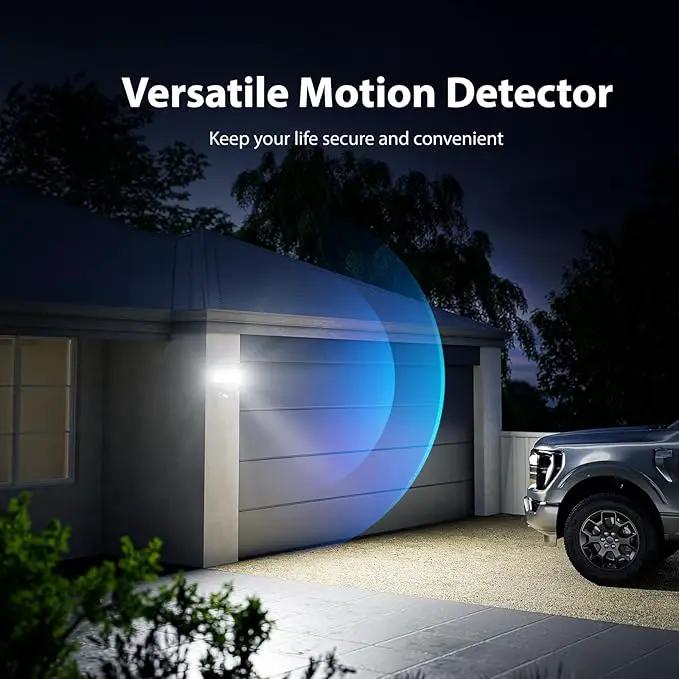 Onforu 65W LED Security Lights Motion Sensor Light Outdoor, 6500LM, 6500K, IP65 Waterproof, Flood Light Outdoor Motion Detector with Adjustable 3 Head, Hardwired Wall Light for Entryway, Yard (Gray) by GreenHaven Gardens