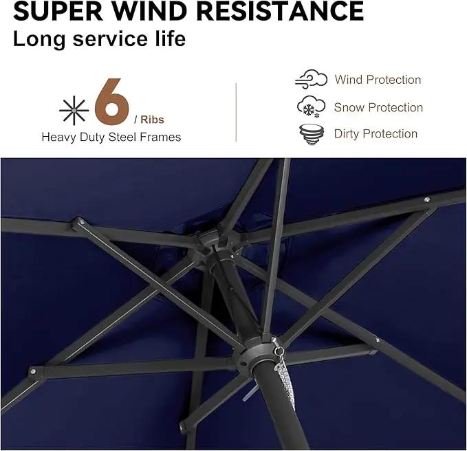 7.5ft Outdoor Patio Umbrella - Table Umbrella Waterprool UV Protection, Sombrillas de Patio with Push Button Tilt&Crank, Sun Umbrella for Pool, Porch, Garden, Deck, Backyard(Dark Blue) by GreenHaven Gardens